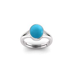 todani jems 6.25 Ratti 5.60 Carat Silver Plated Adjustable Firoja Turquiose Gemstone Natural Birthstone Ring-picture-23