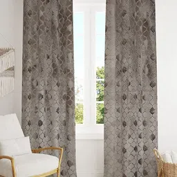 Aura Grey Set of 2 Door Curtain-image-84