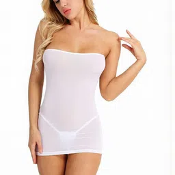 GuSo Shopee Women White Net Baby Dolls-image-91