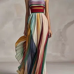 LULU & SKY Women Striped Maxi Fit and Flare Dress-42