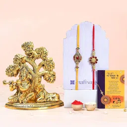 CraftVatika 5-Pcs Rakhi With Showpiece &GreetingCard WithTilak-image-35