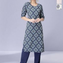 HERE&NOW Women Ethnic Motifs Printed Crepe Kurta-image-99