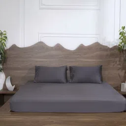 BELIHODE Grey King Bedsheet with 2 Pillow Covers-picture-36