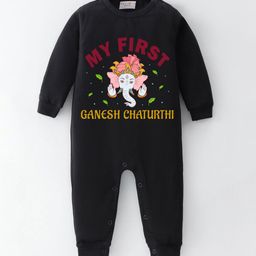 BLUSHES Infants Ganesh Chaturthi Printed Pure Cotton Round Neck Romper-image-43