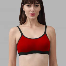 Samvar Red Cotton Non-Wired Non Padded Minimizer Bra-picture-26