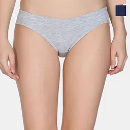 Zivame Pack Of 3 Low-Rise Bikini Briefs ZI28DE-P Pearl Grey M Blue D-image-27