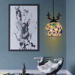 GAUVIK Black & Green Printed Ceiling Lamp-16