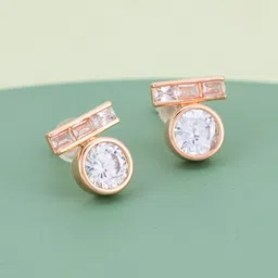 Kushal's Fashion Jewellery Rhodium-Plated Zircon Studded Party Classic Studs Earrings-image-96