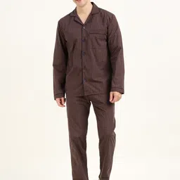Hancock Men Checked Night suit-image-9