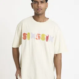 SIX5SIX Unisex Typography Printed Round Neck Drop-Shoulder Sleeves Oversized T-Shirt-picture-17