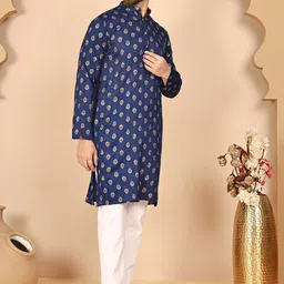 Anouk Rustic Men Ethnic Motifs Printed Regular Kurta with Pyjamas Kurta Sets image 5