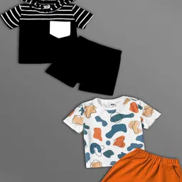HELPOM Unisex Kids Printed T-shirt with Shorts-picture-2