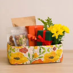 HABERE INDIA White & Green Printed Reusable Desk Organiser-picture-8
