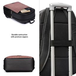ZOUK Men Striped Backpack with Compression Straps image 5