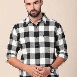 MERCHANT MARINE Men Standard Slim Fit Windowpane Checks Sheer Checked Casual Shirt-image-68