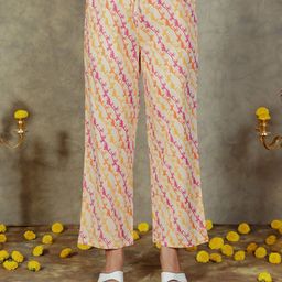 Aramya Women Cotton Ethnic Motifs Printed Ethnic Palazzos-image-93