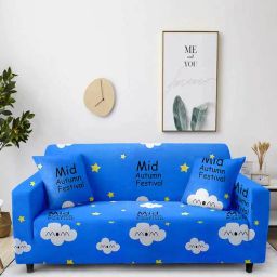 Blue Abstract Polyester 57x35 Inches Sofa Cover by Cortina-picture-17