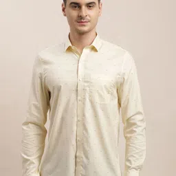 Turtle Abstract Printed Spread Collar Classic Cotton Formal Shirt-image-51