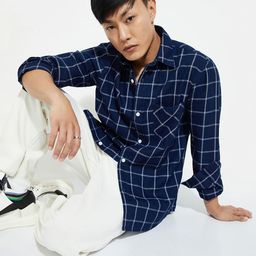max Men Windowpane Checks Opaque Checked Casual Shirt-image-29