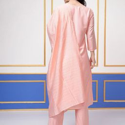 Vishudh Ethnic Motifs Woven Design Round Neck Regular Kurta With Trouser With Dupatta image 4