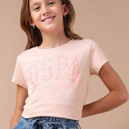 U.S. Polo Assn. Kids Girls Typography Printed Round Neck Relaxed Fit T-shirt-image-97