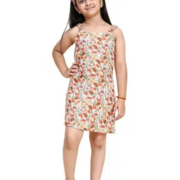Funny Bones Clothings Girls Mushroom Printed Shift Dress-image-16