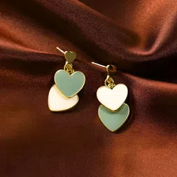 COOLWOOL Gold-Plated Korean Heart Shaped Drop Earrings-30