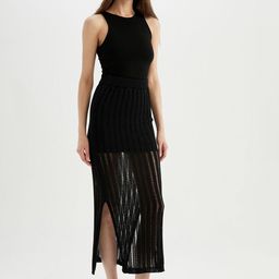 DeFacto Semi Sheer Straight Midi Skirts-39