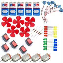 Dc Motor with Propeller/ 9v Battery / Snap / Mini Rocker Switch Science Project Electronic Components Electronic Hobby Kit-26