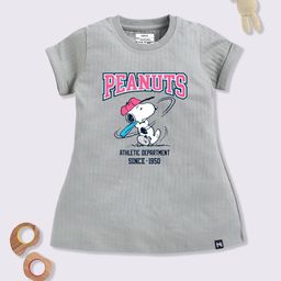 YK X Minute Mirth Girls Peanuts Printed A-Line Dress-image-44