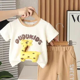 StyleCast x Revolte Boys Typograpghy Printed Pure Cotton T-shirt With Shorts-image-52