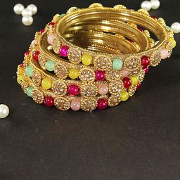 ZULKA Set Of 4 CZ-Studded Bangles-image-1