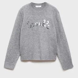 Mango Kids Girls Sequined Design Pullover with Fuzzy Detail-image-10