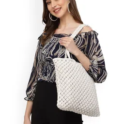 Arrabi Self Design Structured Cotton Shoulder Bag-11