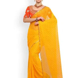 Anouk Rustic Beads and Stones Embellished Pure Silk Saree-49