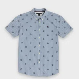 Tommy Hilfiger Boys Outlet Striped Spread Collar Pure Cotton Shirt-image-65