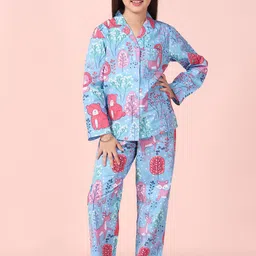 PICCOLO Girls Pure Cotton Cartoon Characters Printed Night suit-image-7