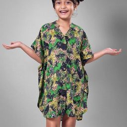 Tura Turi Floral Print Kaftan Mini Dress-image-66