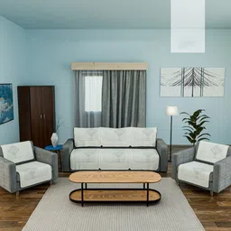 RUBOXA Off White Printed Cotton Sofa Cover-image-65