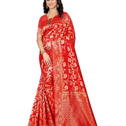 KALINI Woven Design Zari Silk Blend Designer Kanjeevaram Saree-image-47