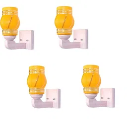 1ST TIME Yellow Set Of 4 Solid Glass Traditional Cylinder Wall Lamps-picture-17