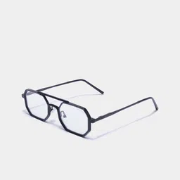 SUNGLASSIC Unisex Commando V1 Rectangle Black Clear Sunglasses V1-Commando-17