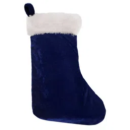 Home Heart Blue & White Velvet Christmas Socks-picture-44