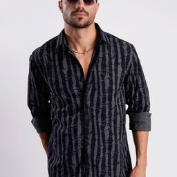 The Roadster Lifestyle Co. Men Relaxed Fit Abstract Printed Spread Collar Casual Shirt-image-69