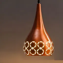 KINIS Modern and Unique Style Copper-Toned Textured Aluminium Quirky Ceiling Lamp-picture-32