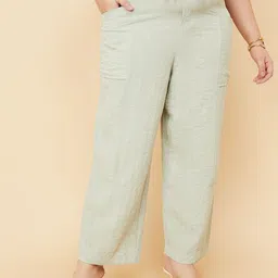 max Women Solid Relaxed Fit Mid-Rise Trousers-image-75