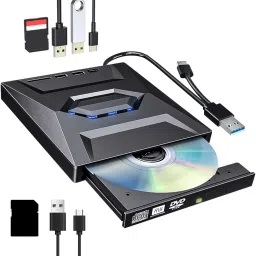 FKU External CD/DVD Drive for Laptop - 5 in 1 USB CD Drive External DVD Writer-39