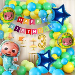 Cocomelon 3rd Birthday Decoration Kit for Kids – Balloons, Banner & Foil Balloon-image-48