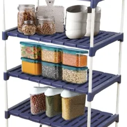 Containers Kitchen Rack Containers Kitchen Storage Rack, Home improvement Storage Space Organizer Carbon Steel-image-67