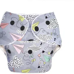 levot Reusable Button Diaper Multi Color Pack of 3 Diaper & 3 Black 5 layer Insert image 3